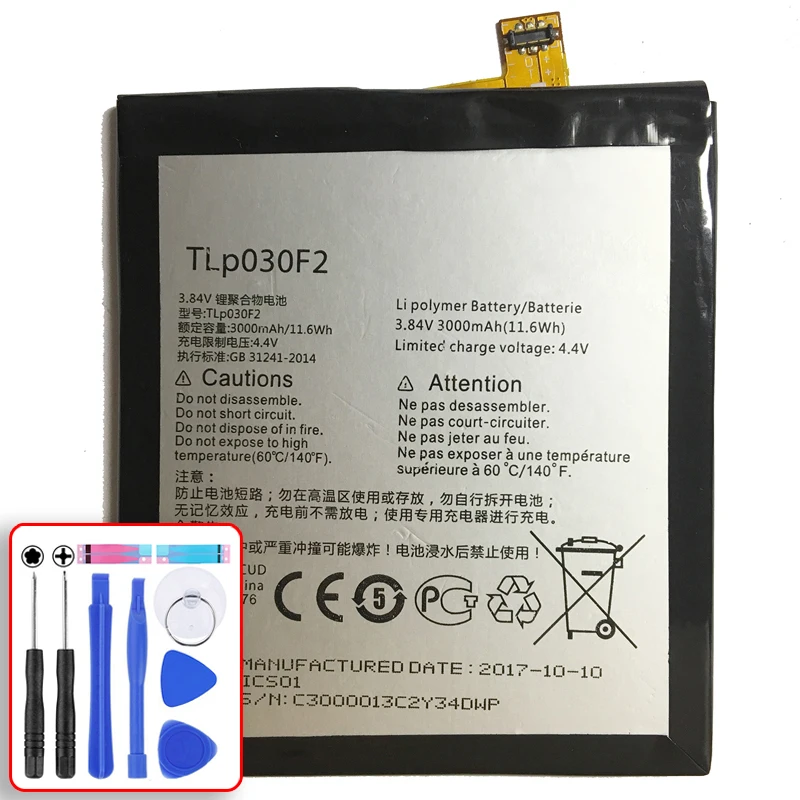 

For Alcatel One Touch Idol 4S OT-6070 OT-6070K OT-6070O OT-6070Y 3000mAh Lithium Polymer Battery TLp030F1 TLP030F2