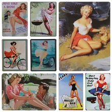 30X20 см тарелки Ride Girl Сексуальная Леди Ретро Металл Арт плакат табличка карта винтажная жестяная вывеска тарелка Бар Паб домашний гараж Настенный декор H50