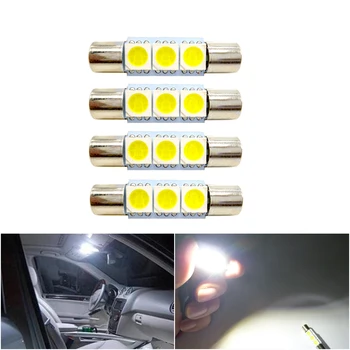 

4x 29mm T6 28mm Lamp Bulb Festoon 6614 6641 Fuse LED Light 6641 TS-14V1C Interior Car Lamp Car Interior Sun Visor Vanity Light