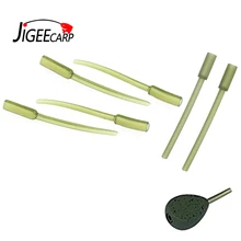 JIGEECARP 100PCS Carp Fishing Inline Lead Weight Insert Cone Tube Soft & Hard Lead Inline Rubber Sleeve Terminal Accessories