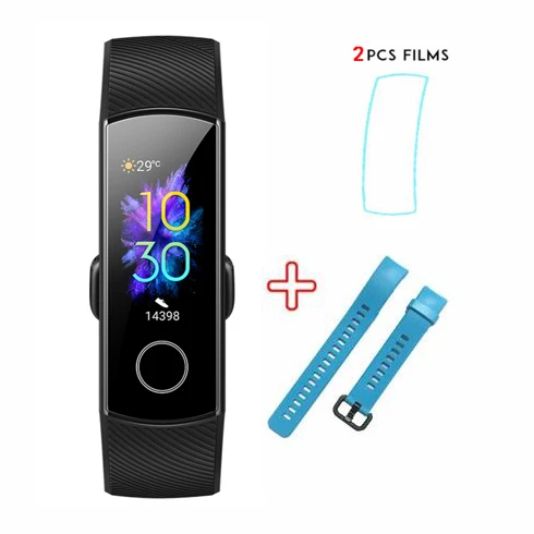 Смарт-браслет huawei Honor Band 5 с кислородом в крови Amoled и сенсорным экраном - Цвет: add sky blue strap f