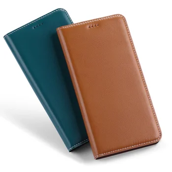 

Luxury Genuine Leather Holster Case Card Slot Holder Cover For Xiaomi Redmi 7A/Xiaomi Redmi 7 Flip Phone Cover Magnetic Funda