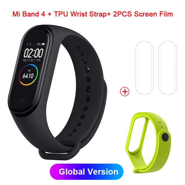 Xiaomi mi Band 4 Smartband фитнес-трекер для измерения сердечного ритма mi band 3 Цвета экран Smartband Bluetooth Спорт Водонепроницаемый Band 4 - Цвет: Global 1