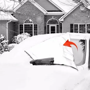 

Windshield Cover Snow And Ice For Car Frost Guard Winter Protector Magnetic Auto Sunscreen Windshield Half Cover Car Dropship