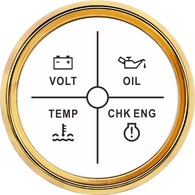 52 мм датчик сигнализации 9-32 в вольт/Температура масла/воды/проверка двигателя индикатор 4 Светодиодный индикатор сигнала тревоги датчик подходит для автомобиля лодки с подсветкой