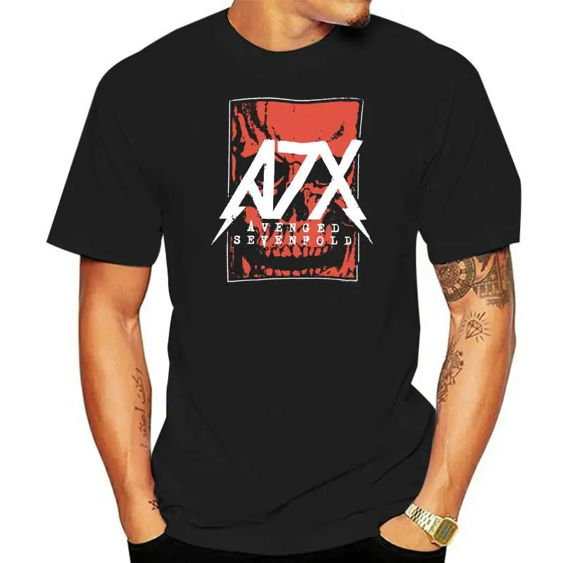 Avenged Sevenfold Men Skull box Dateback T-shirt Black |