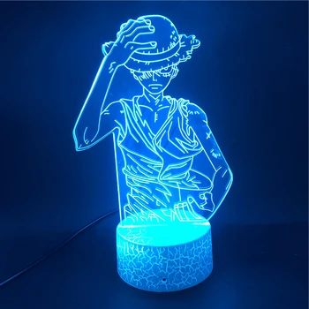 

Bluetooth Base One Piece Monkey D Luffy The Japanese Anime LED Night Light USB Touch Sensor RGB Decoration for Figure Bedroom