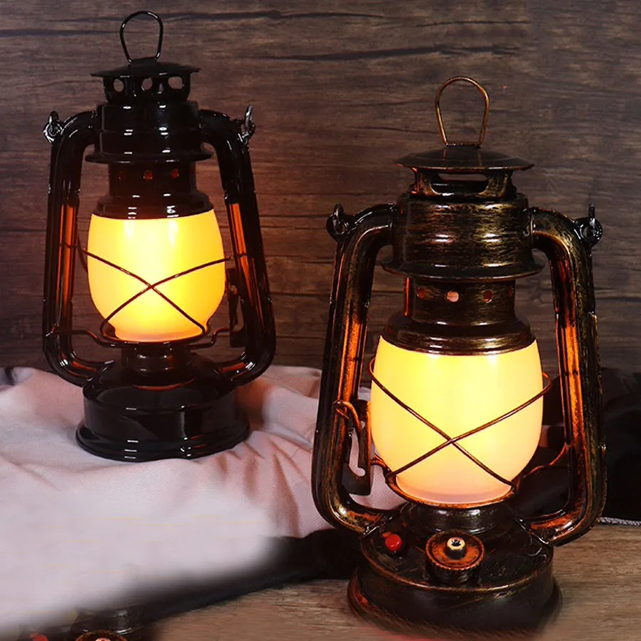 PAMNNY Retro Kerosene Lamp Flame Desk Lights LED Rechargeable Restaurant Bar Table Decoration Portable Dimmable Night Light | Освещение