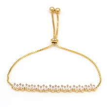 WEIMANJINGDIAN бренд высокого качества с квадратным вырезом кубического циркония CZ хрустальные регулируемые браслеты для женщин или свадебных невесты