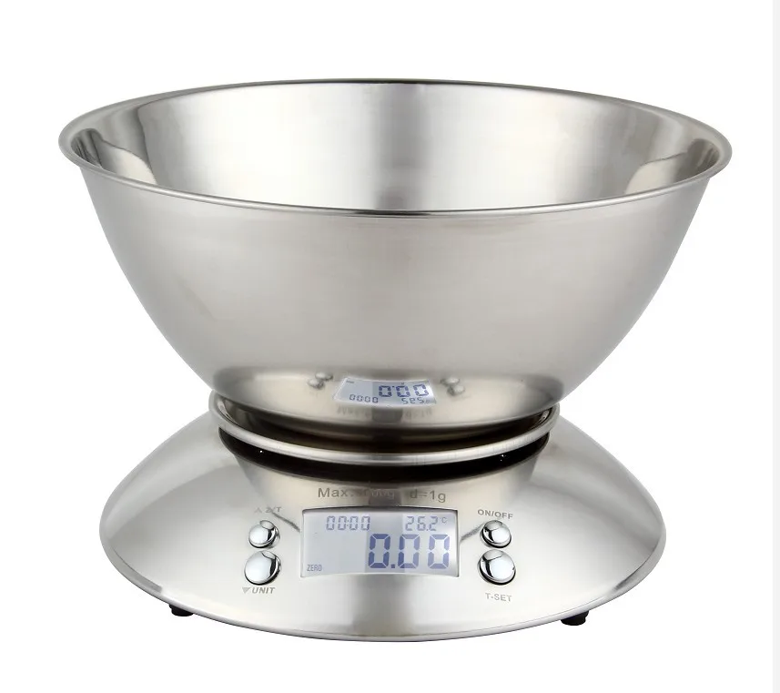 5000/1g Stainless Steel Kitchen Scale / Household Electronic Food Powder Baking Cooking Balance