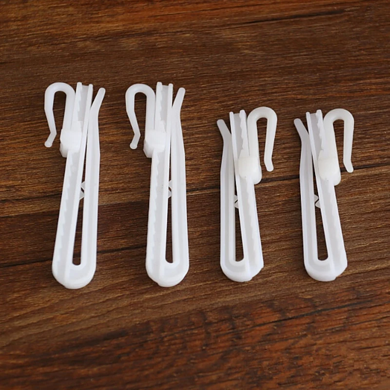 AFBC 300PCS Plastic Curtain Hanging Hooks Stereo Window White Plastic Adjustable Height Curtain Accessories for Hang Ceiling