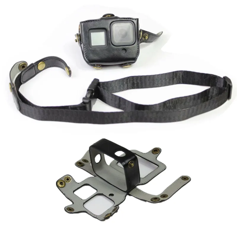 Сумка-чехол из искусственной кожи для Gopro Hero 8, защитный чехол, аксессуары для экшн-камеры с ремешком