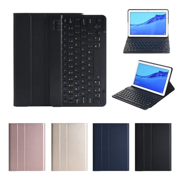 

Bluetooth Tounchpad Keyboard For Huawei MediaPad M5 Lite With Leather Protector with Removable Bluetooth Tablet Keyboard