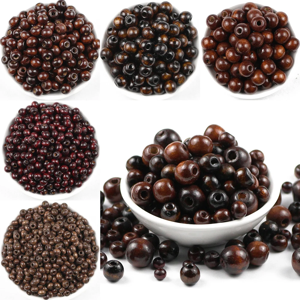 Cuentas Redondas De Madera Marrón De 8 Mm, 800 Piezas, A Granel, Para Manualidades, Collares, Pulseras, Fabricación De Joyas
