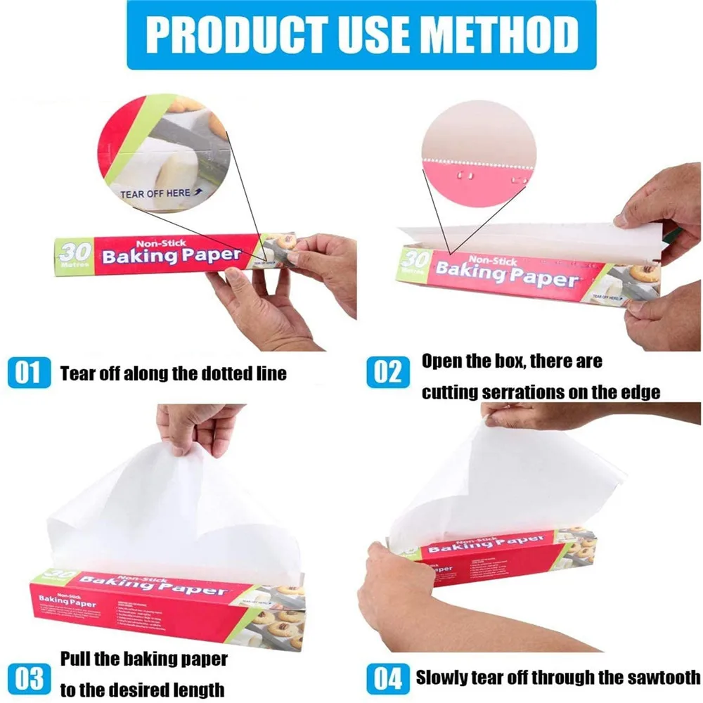 5M/10M/20M/35M Non-stick Baking Paper Sheet Wax Parchment Paper