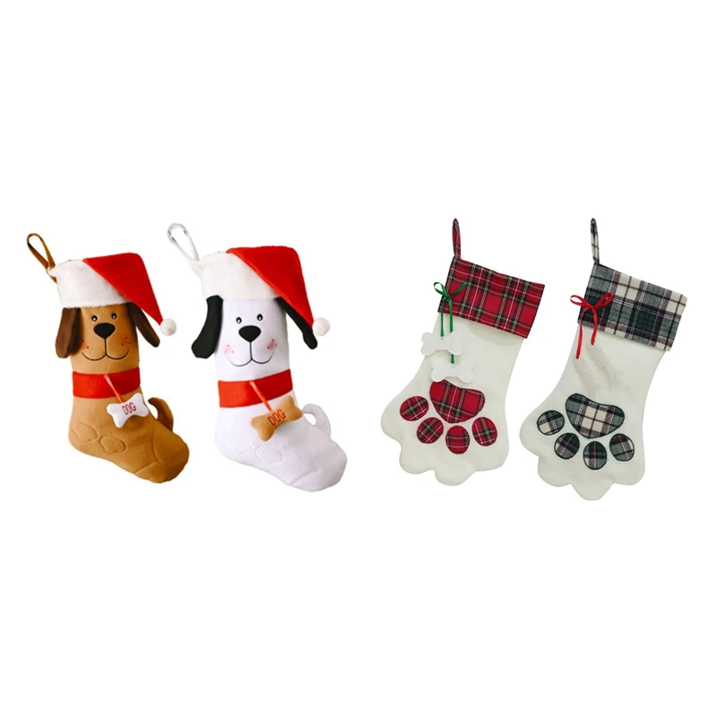 1セットクリスマス犬骨ギフト靴下 ペット靴下 2個チェック柄ペット犬足クリスマスストッキング袋ストッキング Stockings Gift Holders Aliexpress