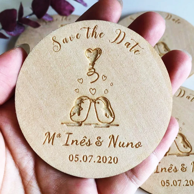  Wedding save the date magnets Personalized Wedding Invitation Rustic Wood magnetGift wedding souven - 4000082335443