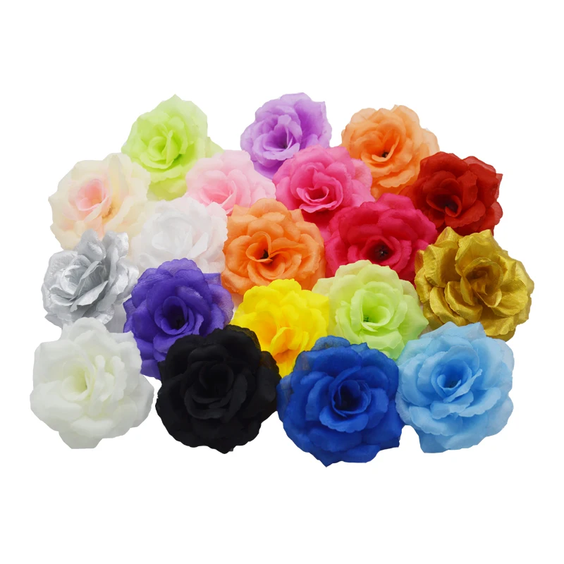 NEW 50PCS  Artificial Rose Silk Flower Heads Decoration Wedding Decoration DIY Wreath Gift Box Scrapbooking Craft Fake Flowers dried wildflowers