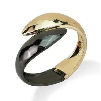 

MANILAI Mixed Color Alloy Cuff Bracelets For Women Snake shape Jewelry Fashion Statement Bangles Bracelets Party Accessories