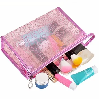 

New Transparent Waterproof PVC Cosmetic Bag Envelope Toiletry Bags Makeup Case Traveling Durable Small Storage Make Up Organizer
