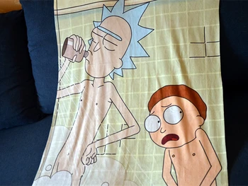 

Rick and Morty funny take a shower bath towel beach towel