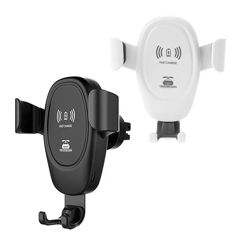 

Phone Mount Stand Air Vent Auto Clamping Cellphone Holder Dock Car Wireless Charger Qi Fast Charging Station for iPhone Xs