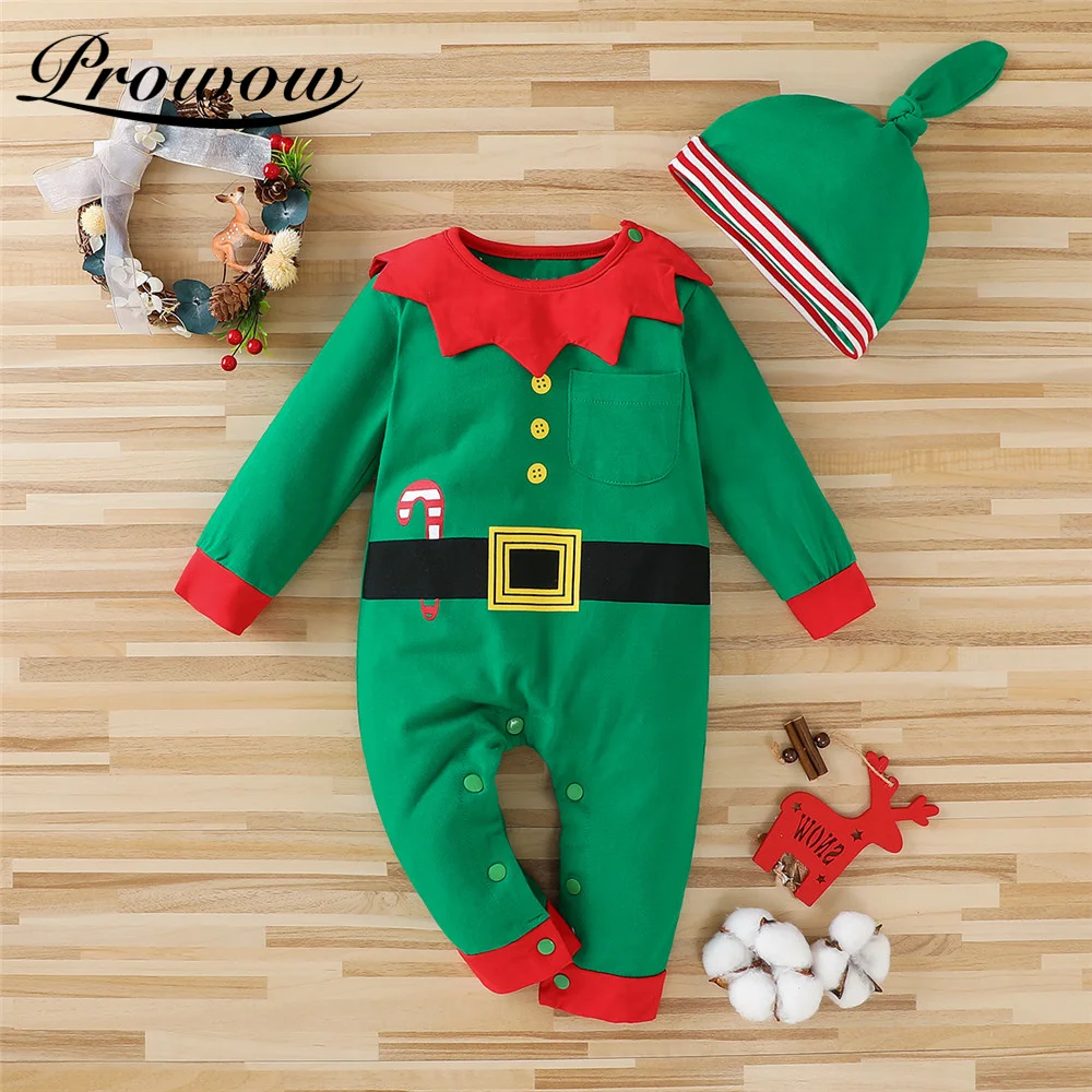 

Prowow Santa Claus Clothes For Newborns Jumpsuits Baby Christmas Costume Long Sleeve Baby's Rompers Kids Toddler Boys Clothing