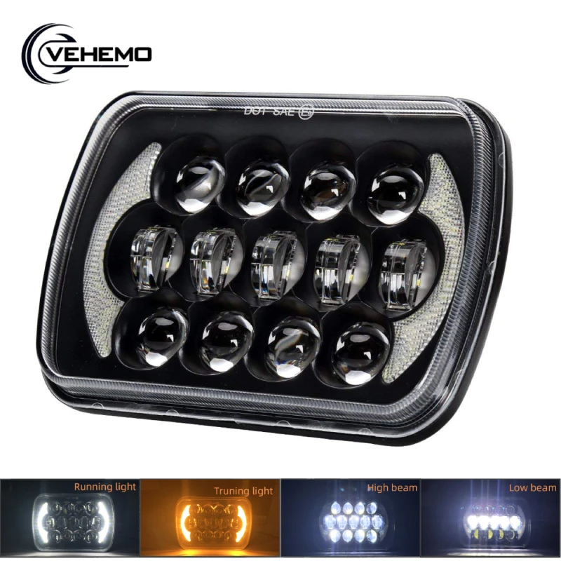 Новые яркие 105W 7X6 &quot5X7" светодиодный головной светильник DRL Hi/короче спереди и