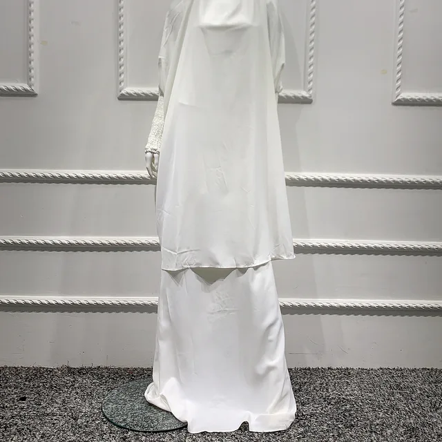 Ramadan Eid Prayer Garment Muslim Dress Hooded Abaya Jilbab Hijab Long Khimar Abayas for Women Dubai Islam Niqab Djellaba Burka white