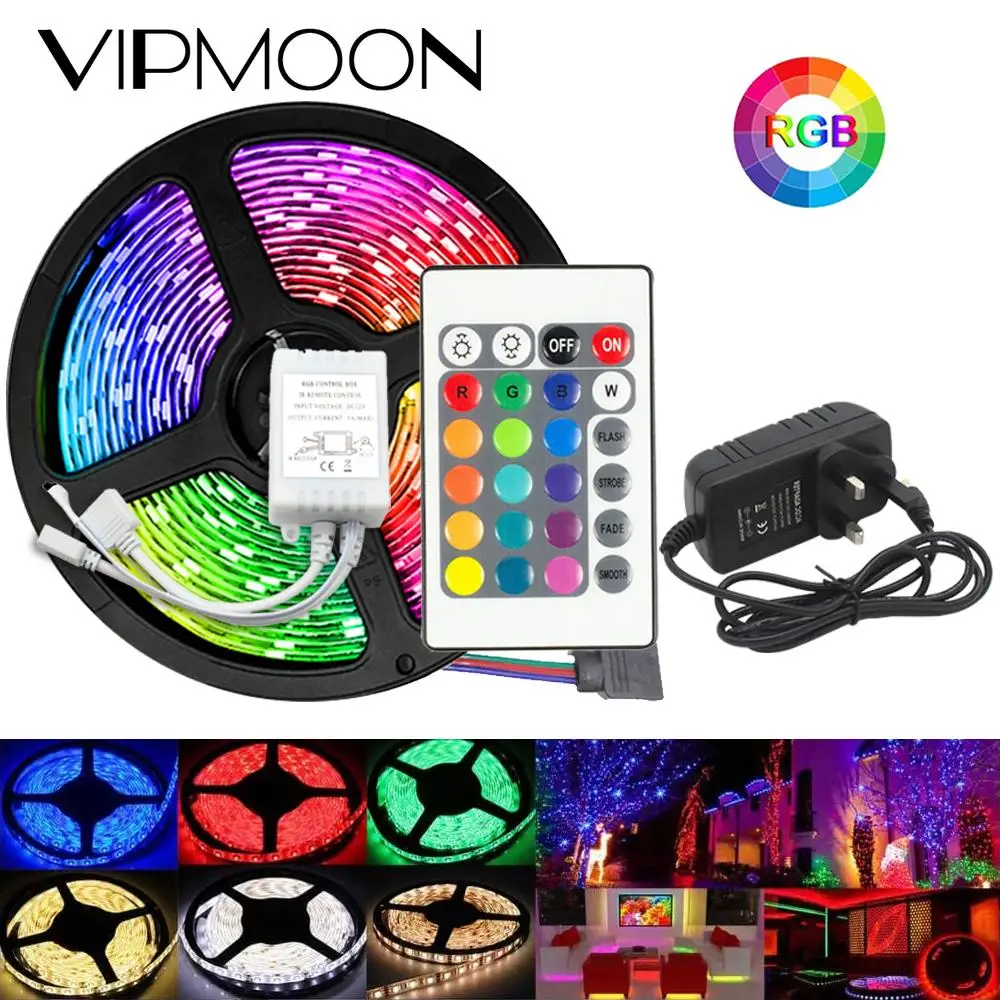 Светодиодная лента RGB 5050 SMD 5 м гибкая светодиодная Светильник та Диодная