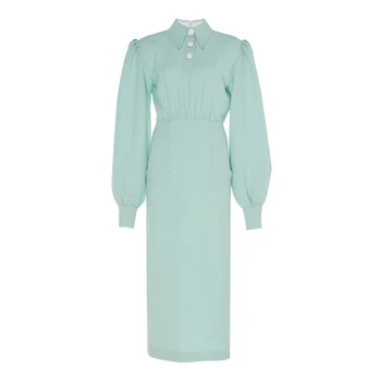 

New restoring ancient ways of French court dress female French niche qiu dong new waist of the dress is elegant