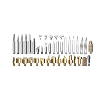 

42PC Pyrography Tool Wood Working Burning Pen Set 60W Adjustable Soldering Iron Chiseled Tip Blade Soldering Iron Carving Tools