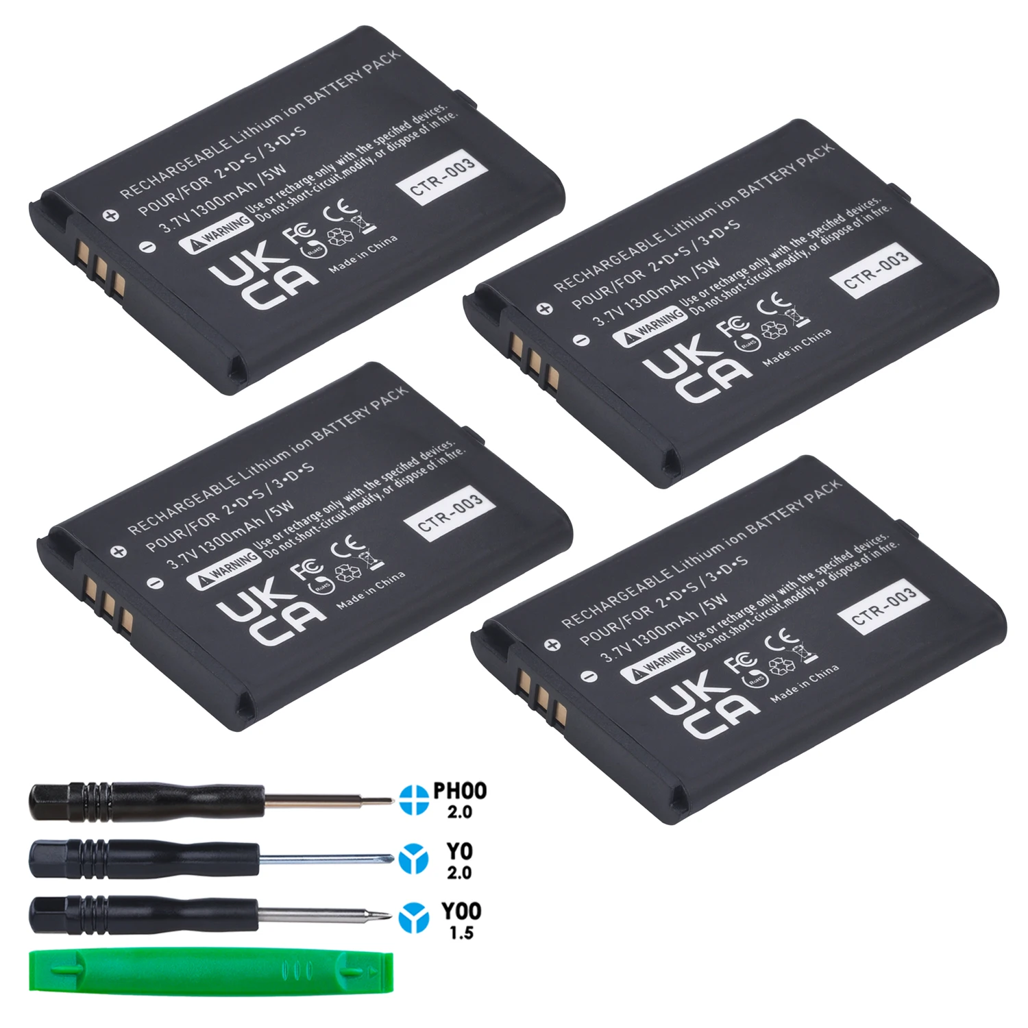 4pcs 1300mAh CTR-003 CTR 003 Rechargeable Battery for Nintendo 3DS 2DS Gaming Console with Tools (Not Compatiable with 3DS XL) - ANKUX Tech Co., Ltd