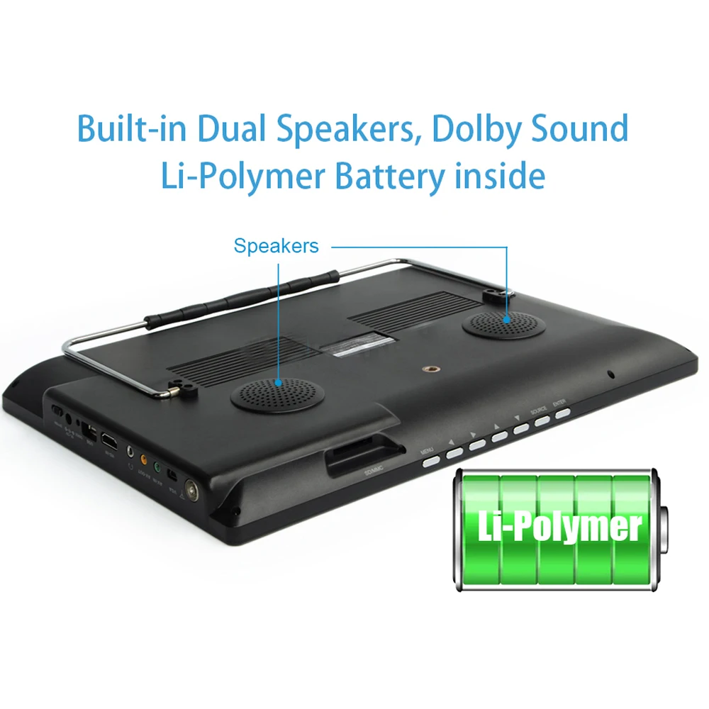  LEADSTAR D14 14 pollici HD Portatile Mini TV Costruito in DVB-T2 Sintonizzatore Digitale Completa C