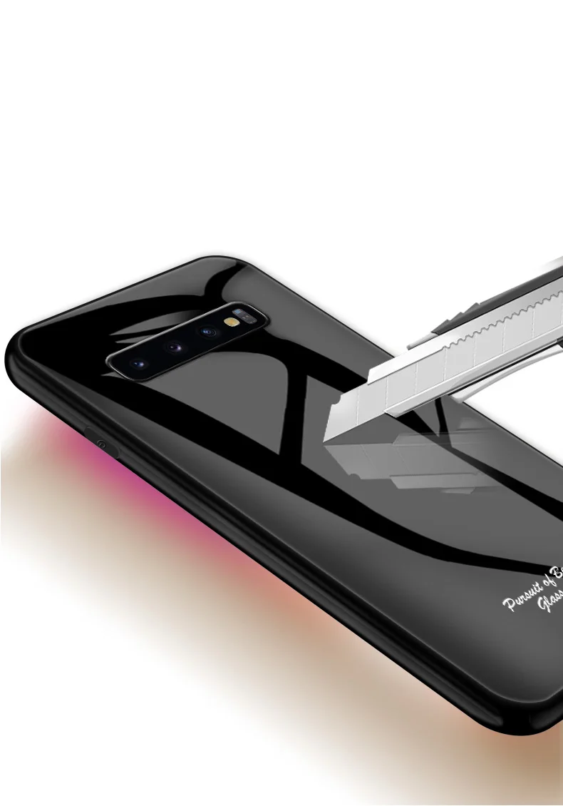 Macaron Glass Case For Samsung Galaxy S10 Plus Case Fashion Cute Shockproof Border Cover For Samsung S10e S10 5G Phone Cover