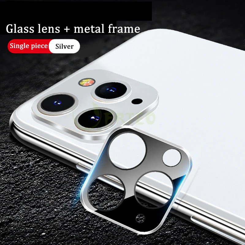 Film and Silver Ring Для iPhone 11 11 Pro 11 Pro макс. закаленное стекло+ металлическая задняя линза нано Сорбция защитное кольцо для объектива камеры Защитная пленка для экрана - Цвет: Film and Silver Ring