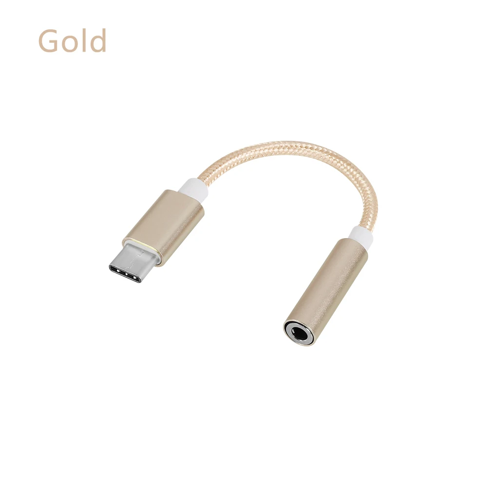 Gold1 Преобразователь для наушников type C USB до 3,5 мм разъем для наушников, аудио кабель адаптер для Huawei Mate 10 P20 Pro Аксессуары для телефонов - Цвет: Gold1