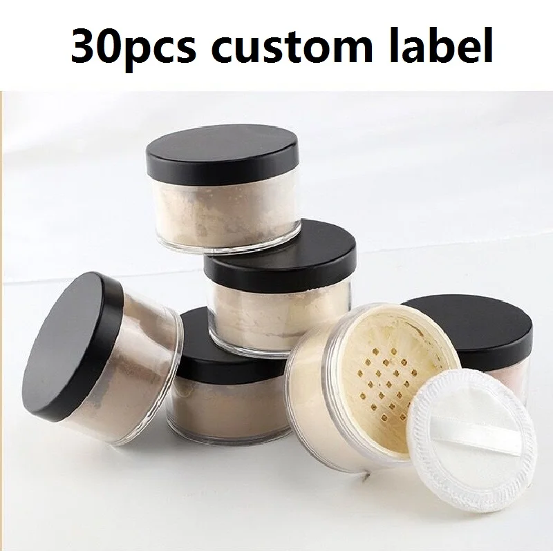 30pcs custom label Макияж матовая отделка свободная установка основание под пудру для лица длительный консилер красота косметическая пудра частная этикетка на заказ - Цвет: 30pcs custom label