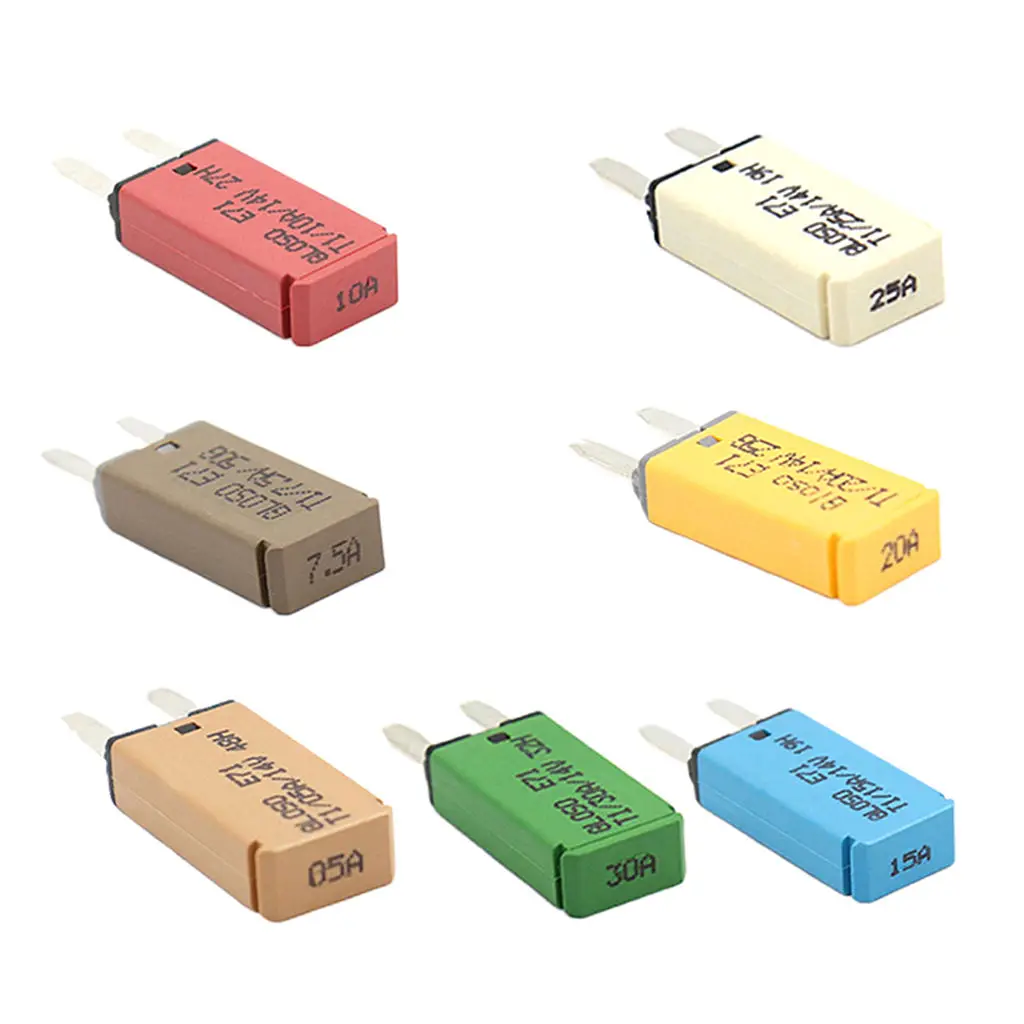 Car Mini ATM Circuit Breaker Blade Fuse 7 Pieces 5A/7.5A/10A/15A/20A/25A/30A
