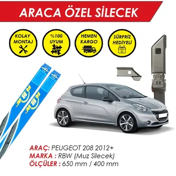 

RBW Windscreen Wiper Blades for Peugeot 208 Wiper Fit Push Button Arms 2012 +