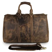 Винтажная мужская дорожная сумка 18 'сумка ручной клади масло из натуральной кожи выходные ночные сумки на плечо Boston mala de viagem багажная сумка