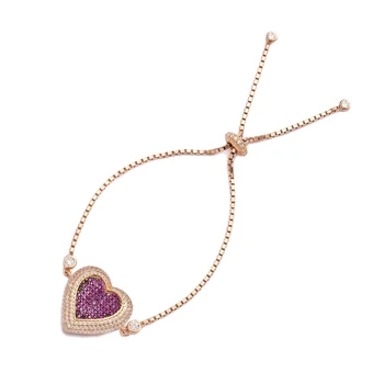 

MINT Jewelry Heart Charm Adjustable Tennis Bracelet Turkish 925 Sterling Silver Tennis Bracelet Love and Friendship Symbol