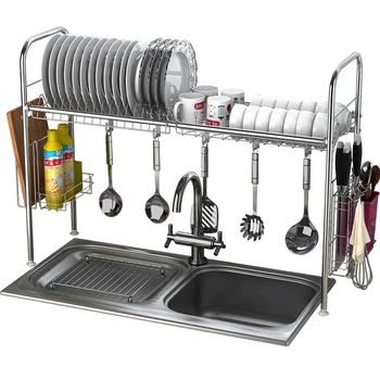

Multi Use Stainless Steel Dishes Rack Stready Sink Drain Rack Kitchen Oragnizer Rack Storage Rack Dish Shelf Strong Bearing