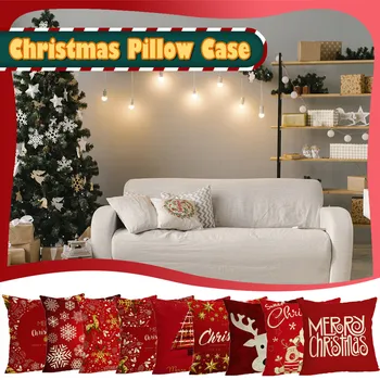 

Christmas Pillow Cases Sofa Printed Cushion Cover Home Decorative Pillow Cover Home Decorative Pillow Case