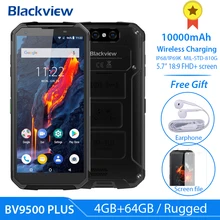 Смартфон BLACKVIEW BV9500 Plus P70, четыре ядра, 4 Гб+ 64 ГБ, Android 9,0, IP68, водонепроницаемый, 5,7 дюймов, 18:9, FHD, 10000 мАч, NFC, мобильный телефон