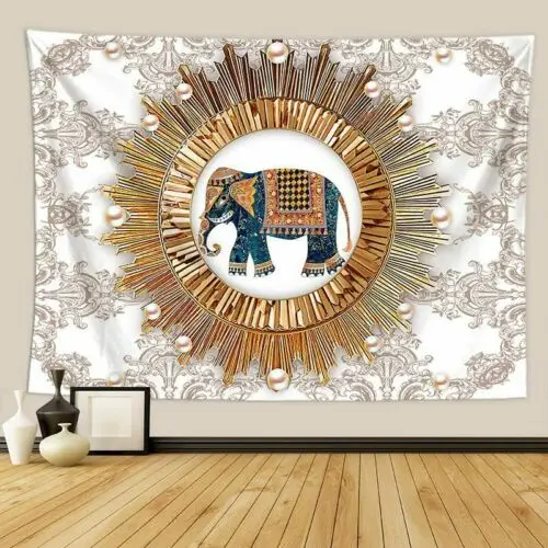 Hippie Mandala Elephant Throw Tapestry Art Room Wall Hanging Psychedlic | Дом и сад