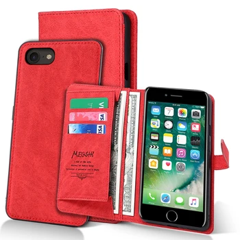 

For iPhone SE 2020 4.7" Case PU Leather Detachable Wallet Magnetic Flip Shockproof Anti-scratch Protective Cover with Card Slots