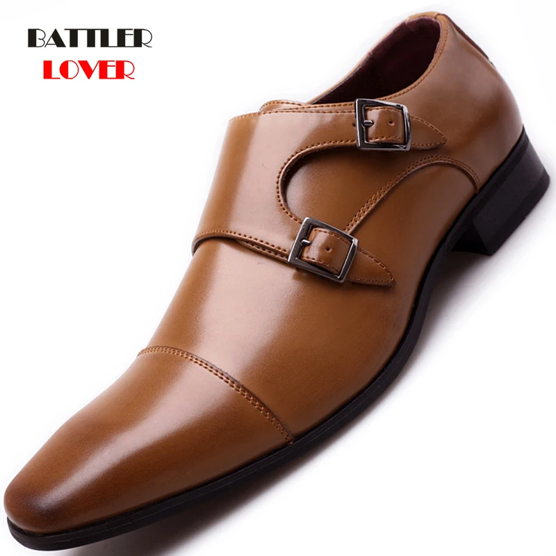 Brand Luxury Leather Men Oxford Shoes Square Toe Men