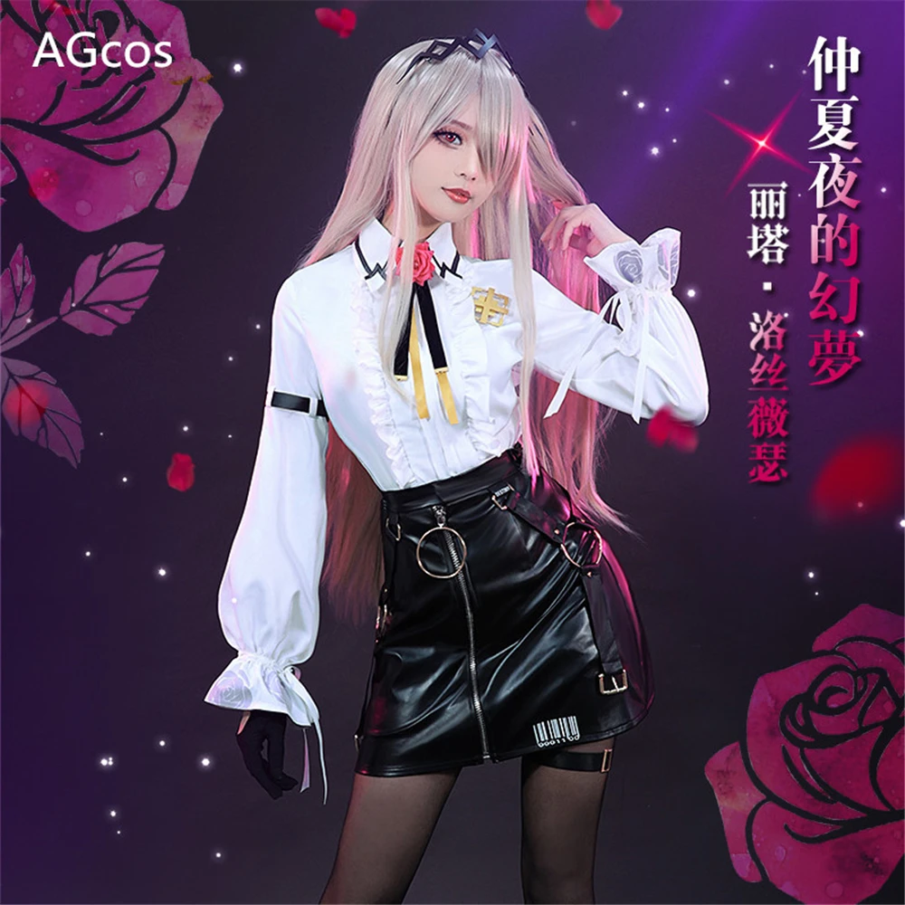 

AGCOS Honkai Impact 3 Rita Rossweisse Midsummer Night's Dream Cosplay Costume Woman Sexy Shirt+Skirt Cosplay Dress