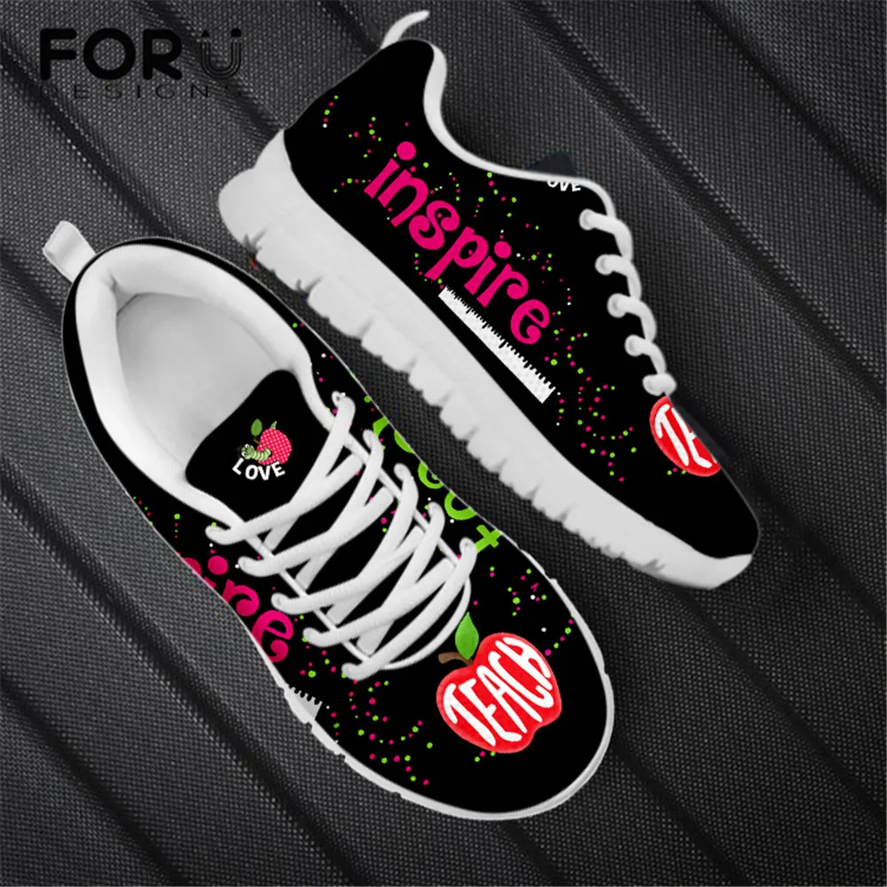 

FORUDESIGNS Summer Women Casual Sneakers Flats 3D Funny Teacher Design Air Mesh Ladies Comfortable Footwear Shoes Woman Zapatos